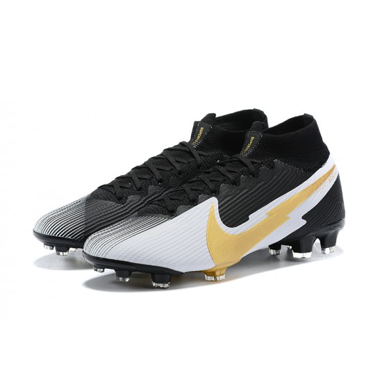 Nike Mercurial Superfly 7 Elite FG Black Gold Silver Football Boots