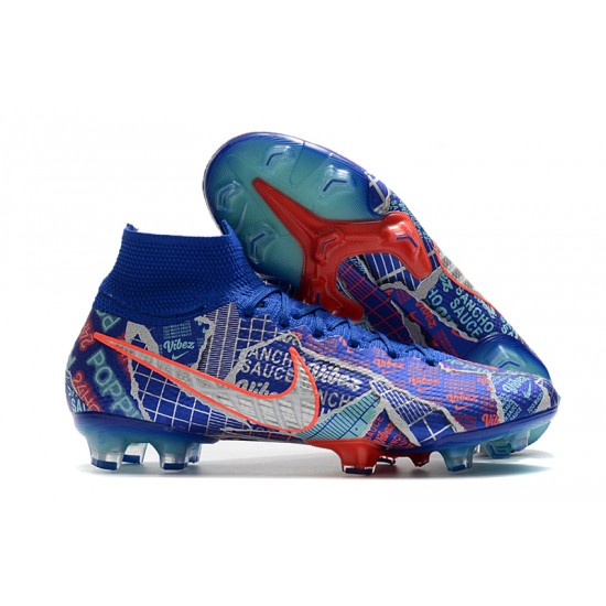 Nike Mercurial Superfly 7 Elite FG Blue Silver Football Boots