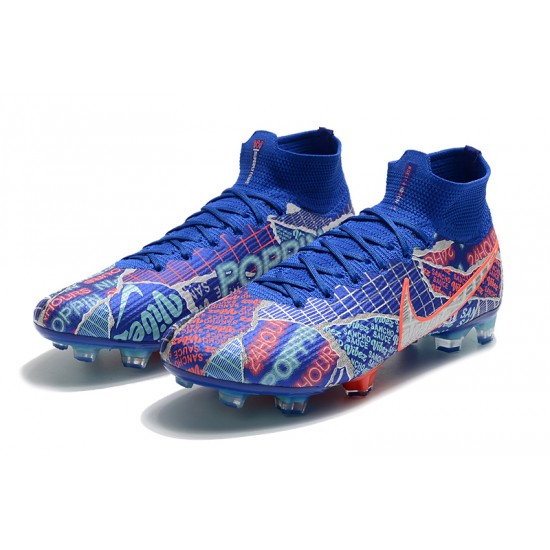 Nike Mercurial Superfly 7 Elite FG Blue Silver Football Boots