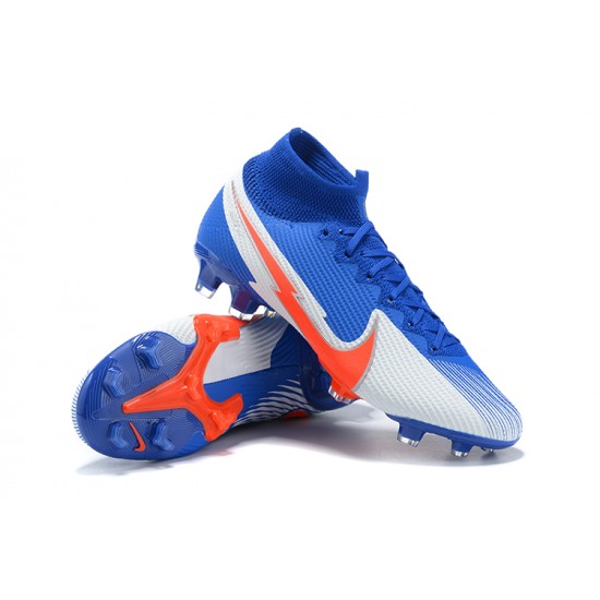 Nike Mercurial Superfly 7 Elite FG Deep Blue Orange Silver Football Boots