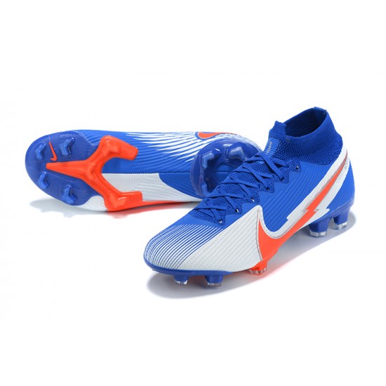 Nike Mercurial Superfly 7 Elite FG Deep Blue Orange Silver Football Boots