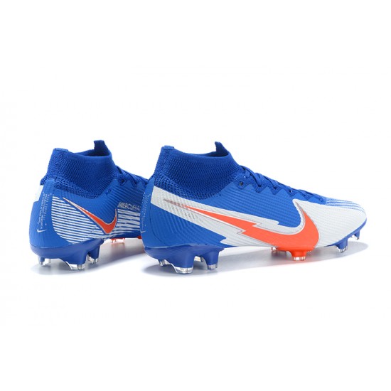 Nike Mercurial Superfly 7 Elite FG Deep Blue Orange Silver Football Boots