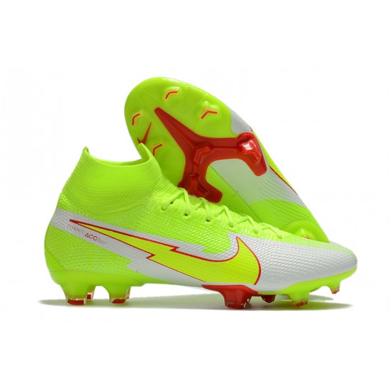 Nike Mercurial Superfly 7 Elite FG High Mens Green Red Grey Football Boots