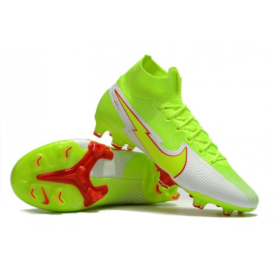 Nike Mercurial Superfly 7 Elite FG High Mens Green Red Grey Football Boots