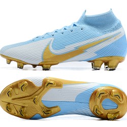 Nike Mercurial Superfly 7 Elite FG Ltblue Gold Grey Football Boots