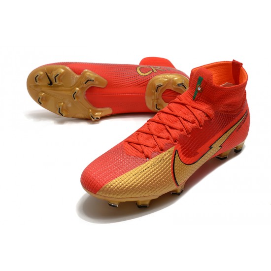 Nike Mercurial Superfly 7 Elite FG Red Gold Football Boots