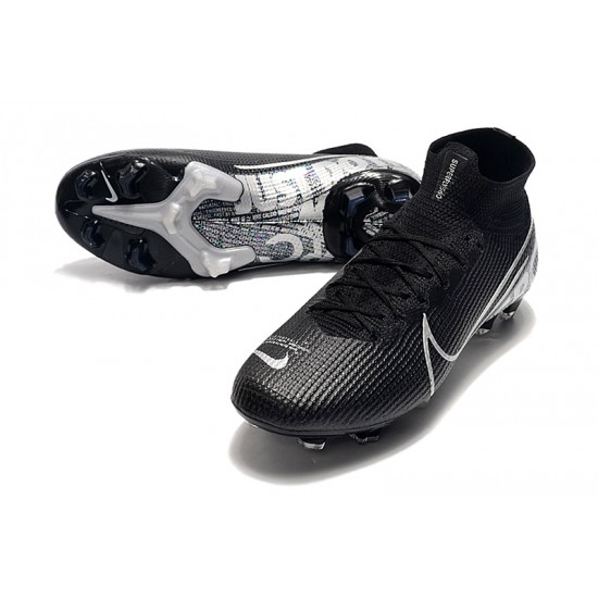 Nike Mercurial Superfly 7 Elite SE FG Black Silver Football Boots