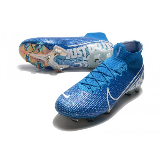 Nike Mercurial Superfly 7 Elite SE FG Blue White Football Boots