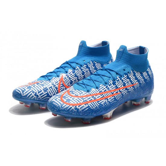 Nike Mercurial Superfly 7 Elite SE FG Blue White Orange Football Boots