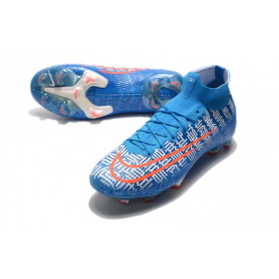 Nike Mercurial Superfly 7 Elite SE FG Blue White Orange Football Boots