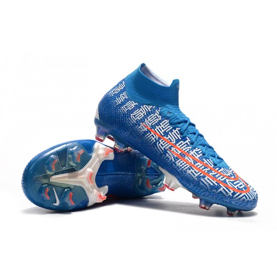 Nike Mercurial Superfly 7 Elite SE FG Blue White Orange Football Boots