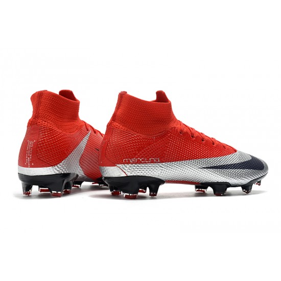 Nike Mercurial Superfly 7 Elite SE FG Deep Red Silver Black Football Boots