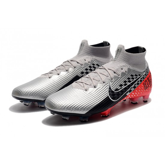 Nike Mercurial Superfly 7 Elite SE FG Red Silver Black Football Boots