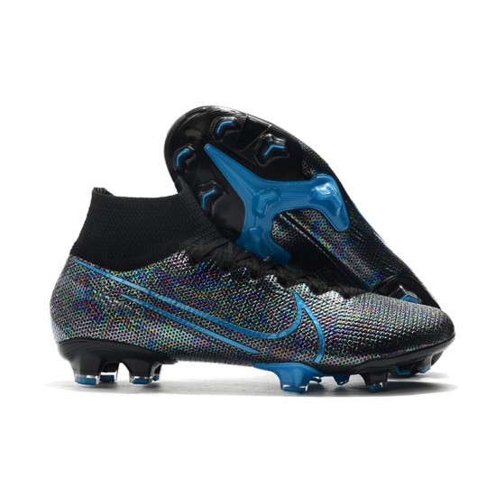 Nike Mercurial Superfly 7 Elite SE FG Silver Black Blue Football Boots