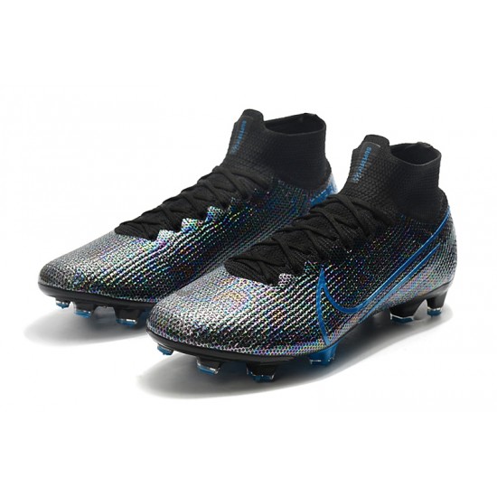 Nike Mercurial Superfly 7 Elite SE FG Silver Black Blue Football Boots