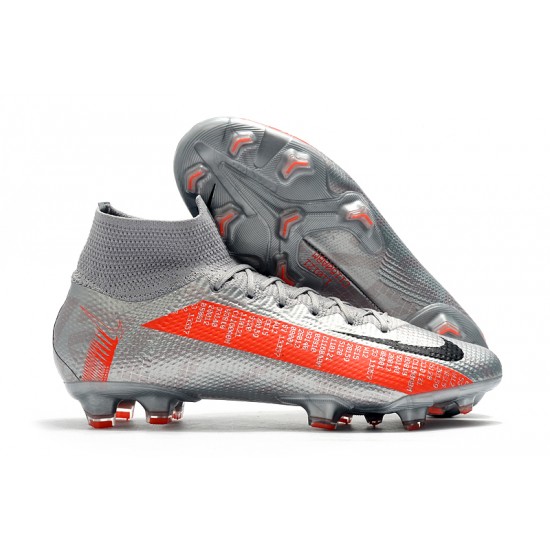 Nike Mercurial Superfly 7 Elite SE FG Silver Orange Black Football Boots