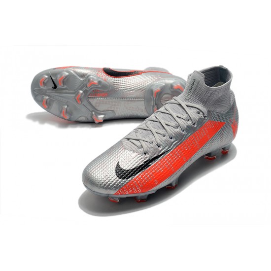 Nike Mercurial Superfly 7 Elite SE FG Silver Orange Black Football Boots