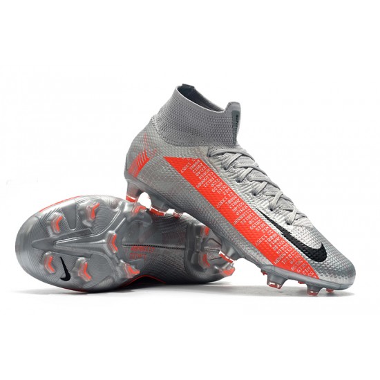 Nike Mercurial Superfly 7 Elite SE FG Silver Orange Black Football Boots