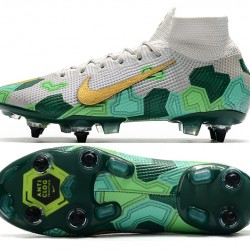 Nike Mercurial Superfly 7 Elite SE SG High Grey Gold Green Football Boots