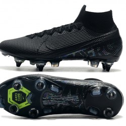 Nike Mercurial Superfly 7 Elite SG-PRO AC High Black Green Football Boots