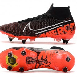 Nike Mercurial Superfly 7 Elite SG-PRO AC High Black White Orange Football Boots