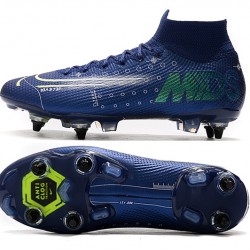 Nike Mercurial Superfly 7 Elite SG-PRO AC High Deep Blue White Black Football Boots