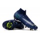 Nike Mercurial Superfly 7 Elite SG-PRO AC High Deep Blue White Black Football Boots