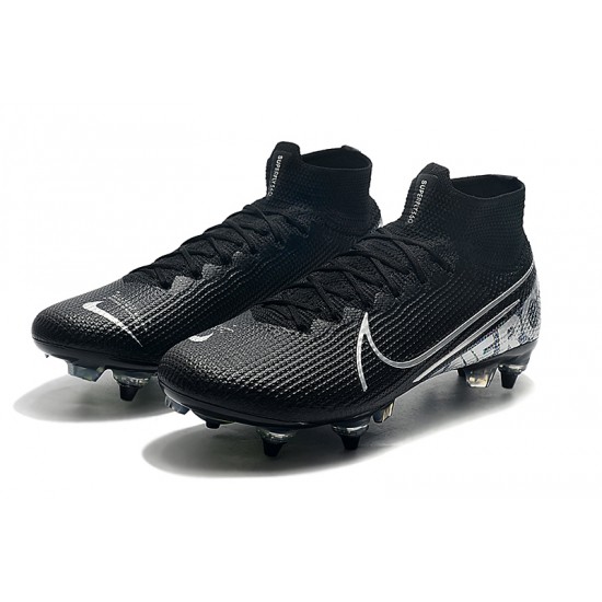 Nike Mercurial Superfly 7 Elite SG-PRO AC High Silver Black Green Football Boots