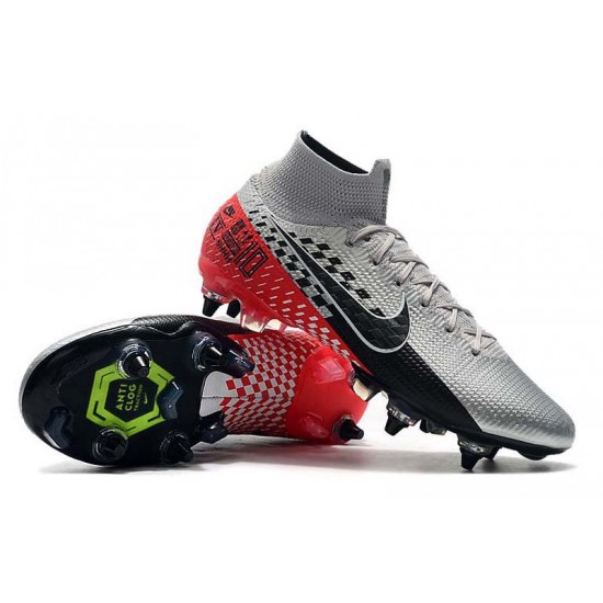 Nike Mercurial Superfly 7 Elite SG-PRO AC High Silver Black Red Football Boots