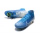 Nike Mercurial Superfly 7 Elite SG-PRO AC High White Blue Football Boots