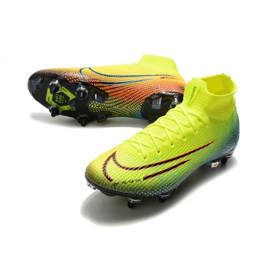 Nike Mercurial Superfly 7 Elite SG-PRO AC High Yellow Green Pink Football Boots