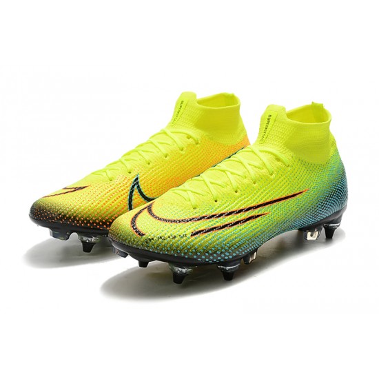 Nike Mercurial Superfly 7 Elite SG-PRO AC High Yellow Green Pink Football Boots