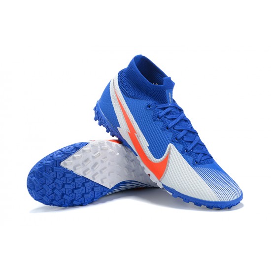 Nike Mercurial Superfly 7 Elite TF Blue Grey Orange Football Boots