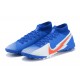 Nike Mercurial Superfly 7 Elite TF Blue Grey Orange Football Boots