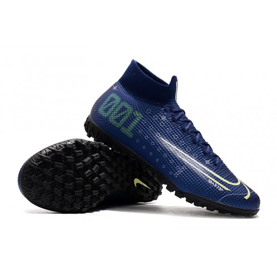 Nike Mercurial Superfly 7 Elite TF Deep Blue White Green Football Boots