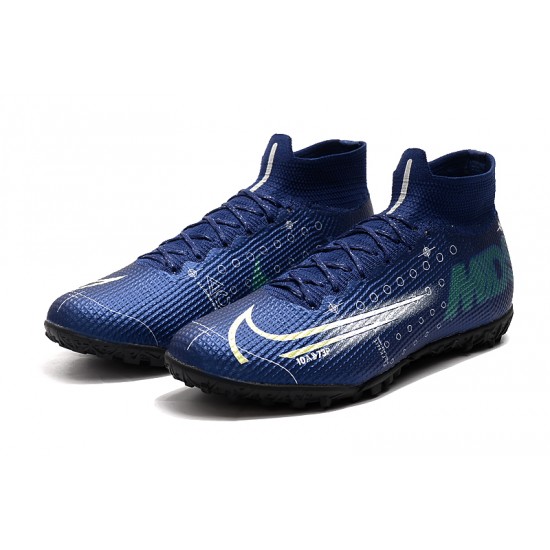 Nike Mercurial Superfly 7 Elite TF Deep Blue White Green Football Boots