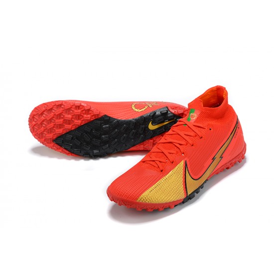 Nike Mercurial Superfly 7 Elite TF Gold Red Black Football Boots