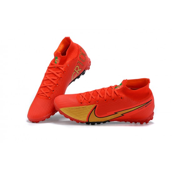 Nike Mercurial Superfly 7 Elite TF Gold Red Black Football Boots