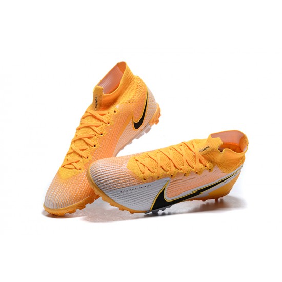 Nike Mercurial Superfly 7 Elite TF Silver Black Orange Football Boots