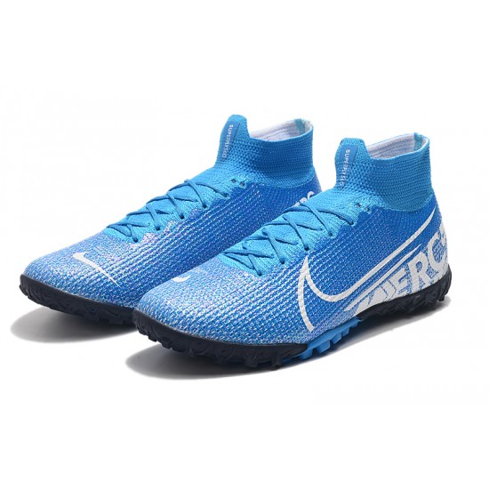 Nike Mercurial Superfly 7 Elite TF White Blue Football Boots