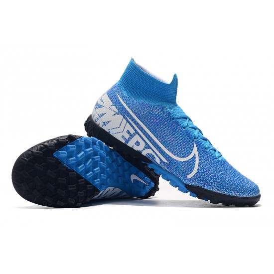 Nike Mercurial Superfly 7 Elite TF White Blue Football Boots