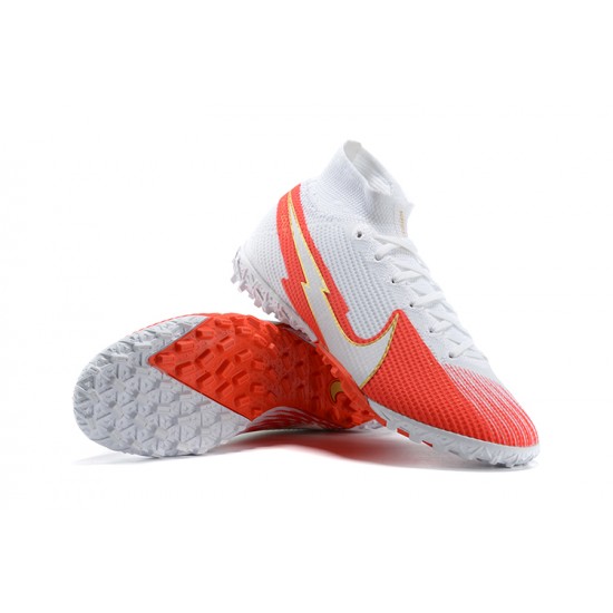 Nike Mercurial Superfly 7 Elite TF White Red Football Boots