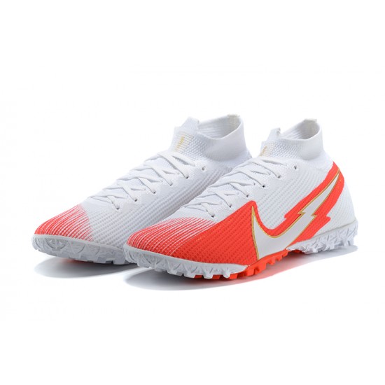 Nike Mercurial Superfly 7 Elite TF White Red Football Boots