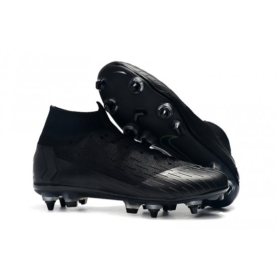 Nike Mercurial Superfly VI Elite SG AC All Black Green Football Boots