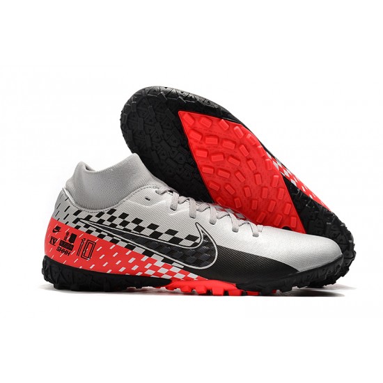 Nike Mercurial Superfly VII Academy TF Black Silver Red Football Boots