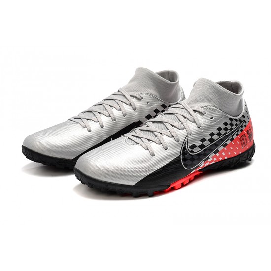 Nike Mercurial Superfly VII Academy TF Black Silver Red Football Boots