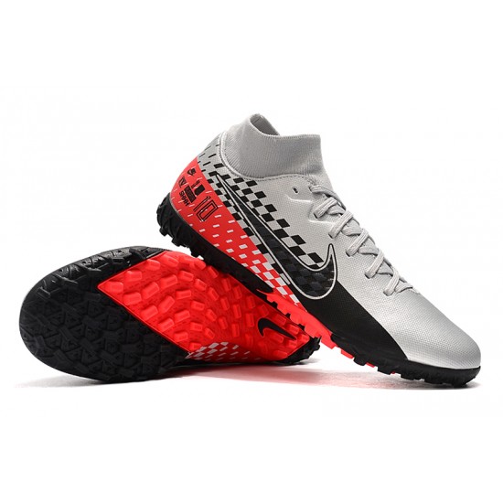 Nike Mercurial Superfly VII Academy TF Black Silver Red Football Boots