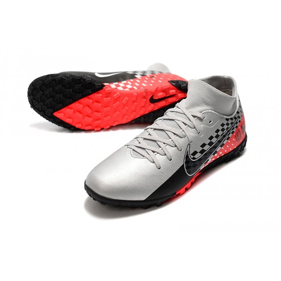 Nike Mercurial Superfly VII Academy TF Black Silver Red Football Boots