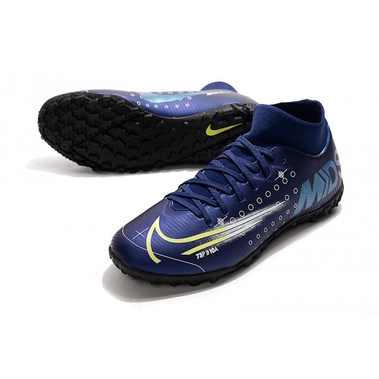 Nike Mercurial Superfly VII Academy TF Deep Blue White Green Football Boots