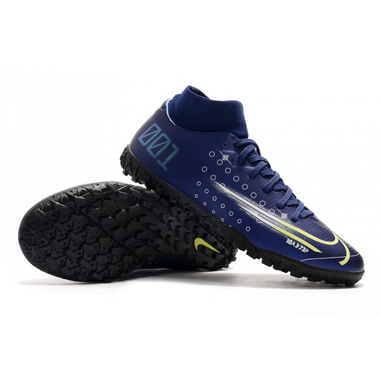 Nike Mercurial Superfly VII Academy TF Deep Blue White Green Football Boots